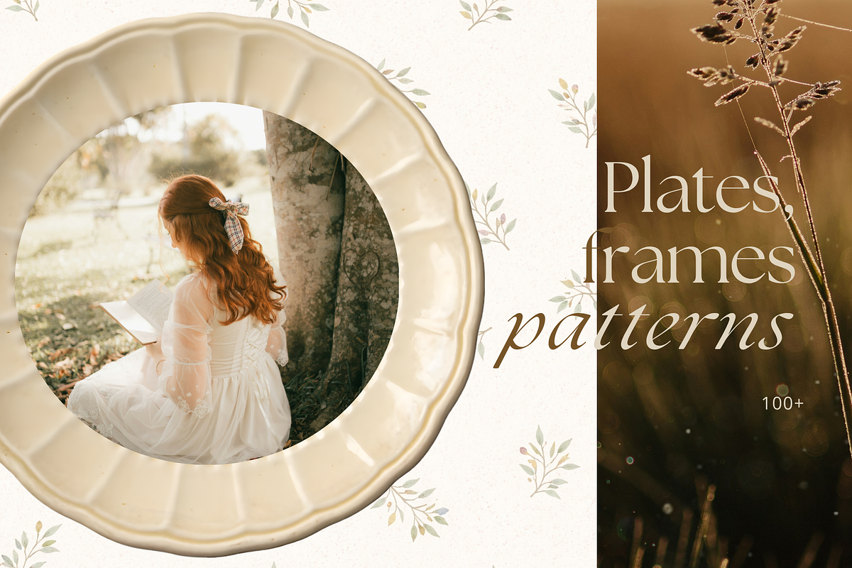 Porcelain Plates Frames Collage Kit, an Object Graphic by foxsong (Photo 1 of 6)