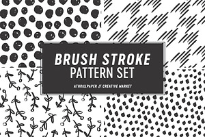 Brush Strokes Seamless Pattern Set