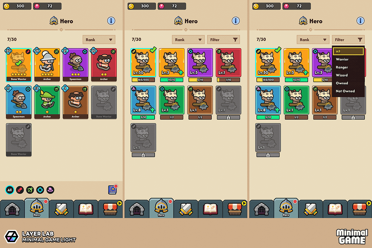 GUI Pro - Minimal Game Light, an UI Kit Template by LAYERLAB (Photo 33 of 51)