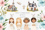 First communion watercolor clipart, an Object Graphic by MyLittleMeow (Thumbnail 1 of 9)