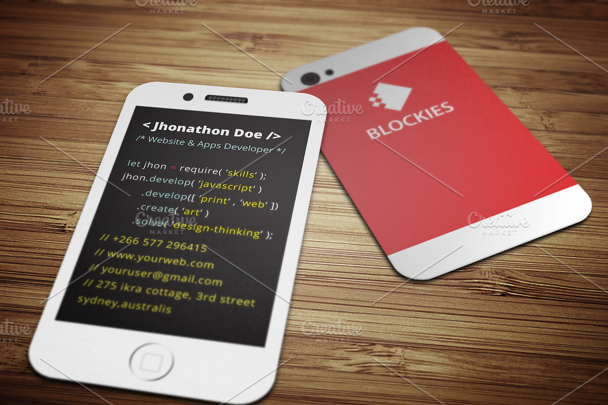 Developer Business Card (25% Off), a Business Card Template by Pentaclay (Photo 1 of 6)