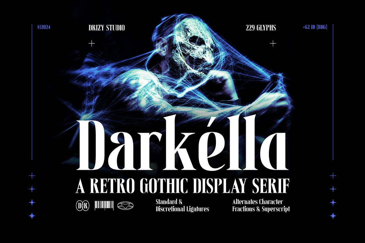 Darkella – Retro Gothic Display, a Serif Font by Drizy (Photo 1 of 10)