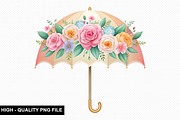 Watercolor Floral Umbrella Clipart, an Illustration by crative8112 (Thumbnail 2 of 8)