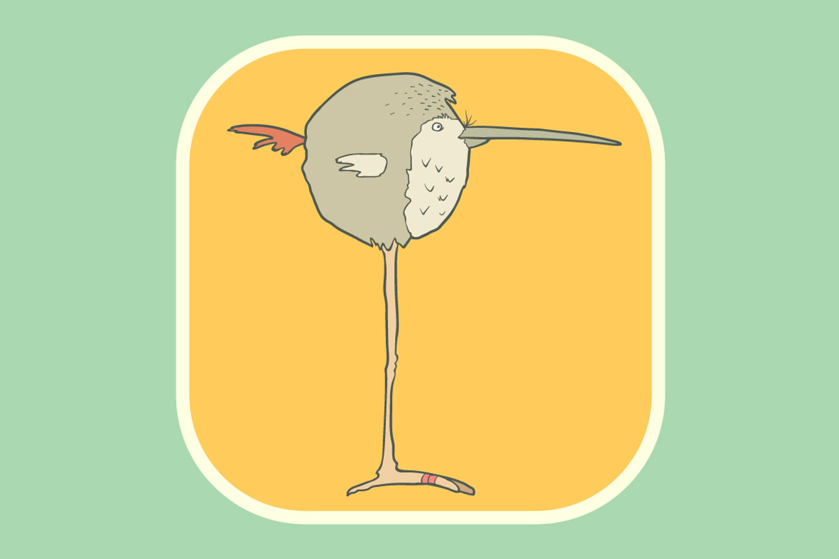 Hand drawn vector retro cartoon bird, a Decorative Illustration by Andrew Bzh.