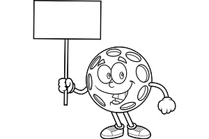 Picklebal lHolding Blank Sign, an Illustration by HitToon
