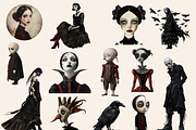 GOTHIC BEAUTIES CHARACTERS CLIPART, a Person Illustration by Daring Digies (Thumbnail 2 of 10)