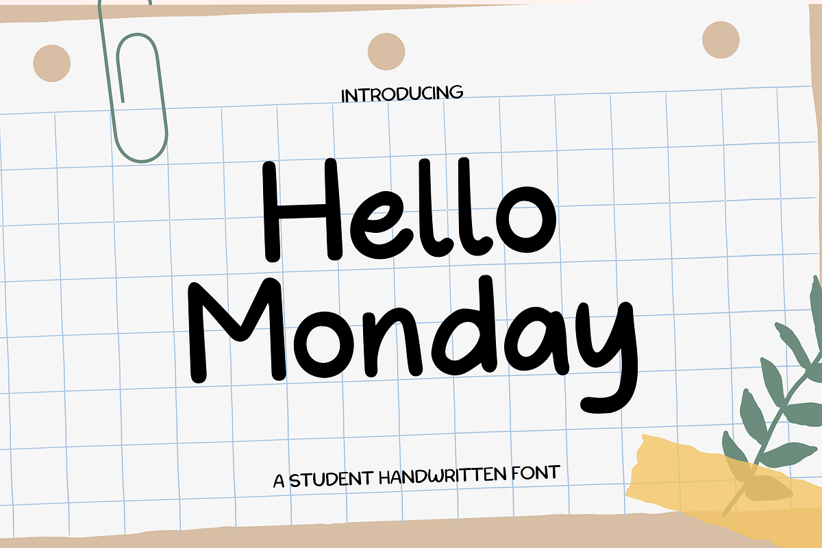 Hello Monday - Notebook Handwritten, a Script Font by MOCOSANS (Photo 1 of 6)