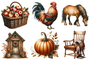 Sepia Autumn Farm Clipart, an Illustration by Pixels.Craft (Thumbnail 2 of 7)