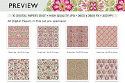 Intricate Indian Floral Patterns, a Pattern Graphic by Maishop (Thumbnail 4 of 4)