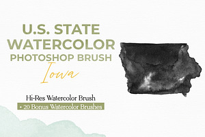 Iowa US Watercolor PS Brush