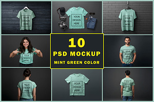 T-Shirt Mockup - Mint Green Edition