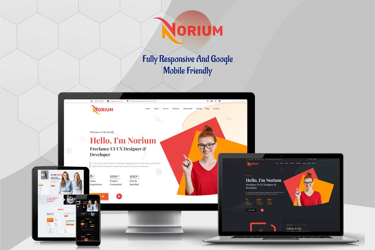 Norium Portfolio WordPress Theme, a WordPress Template by Ordain IT (Photo 2 of 3)