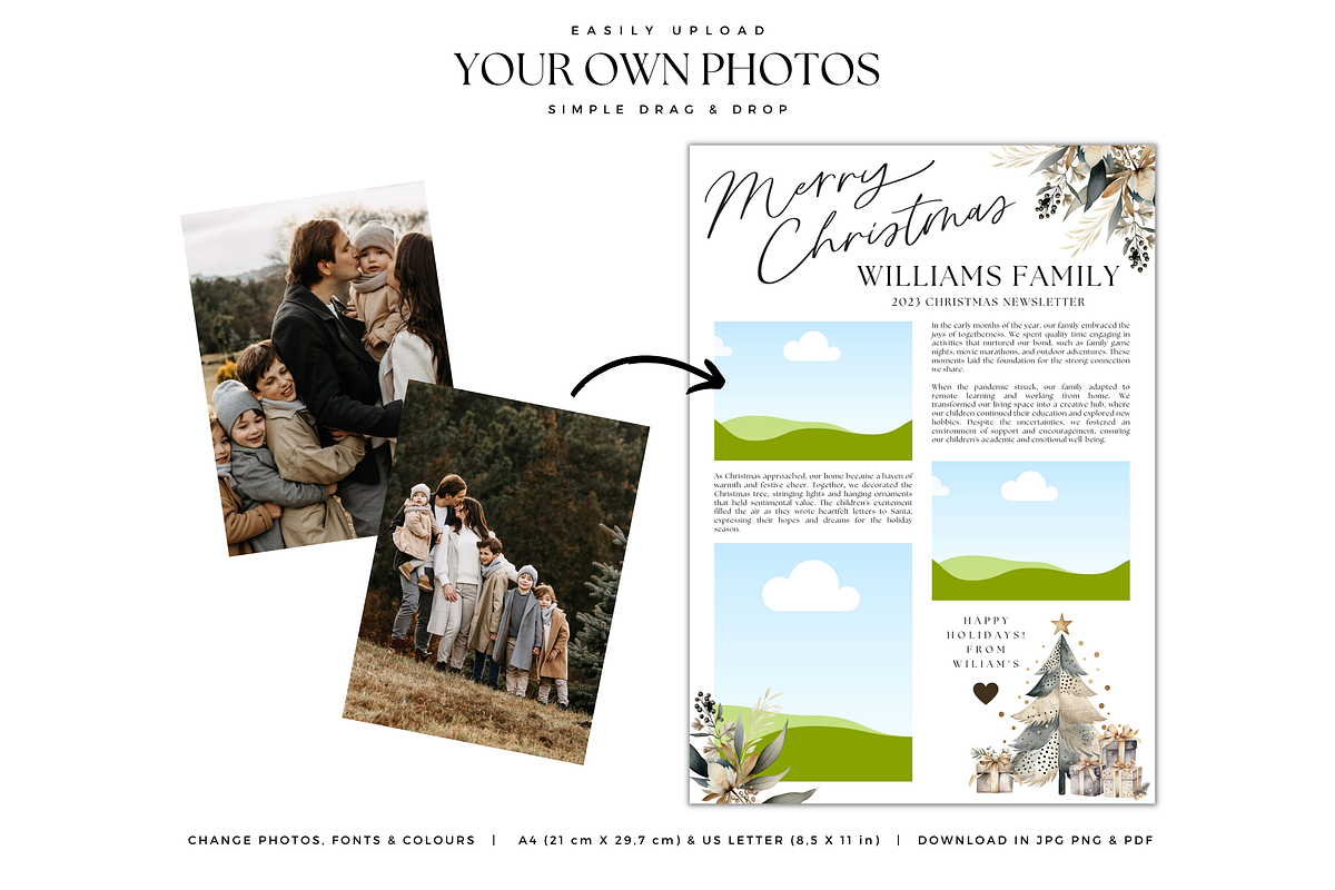 Christmas Newsletter Canva Template, a Stationery Template by SarenkaDesignShop (Photo 3 of 5)