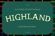 Highland - A Rustic Handmade Font, a Handwritten Font by PlayFont Studio (Thumbnail 1 of 4)