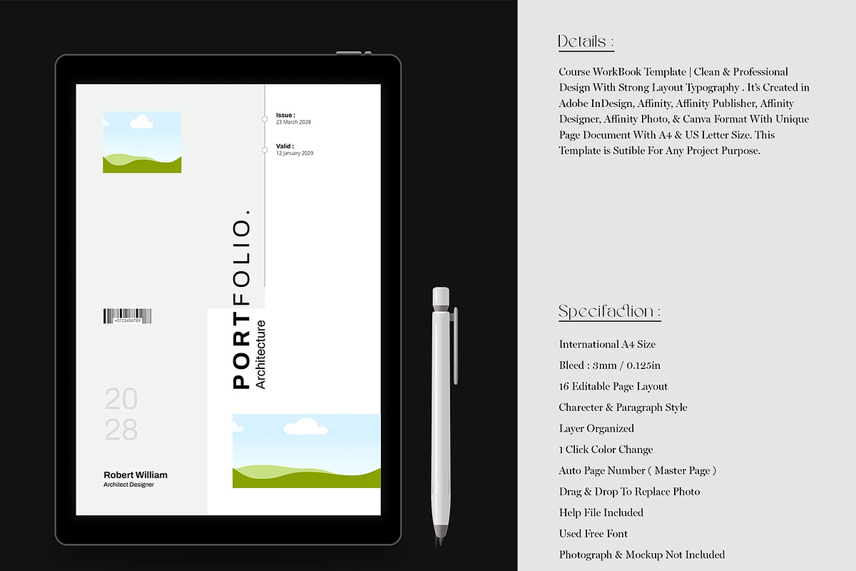 Architecture Portfolio Template, a Brochure Template by Spark_Creative (Photo 2 of 14)