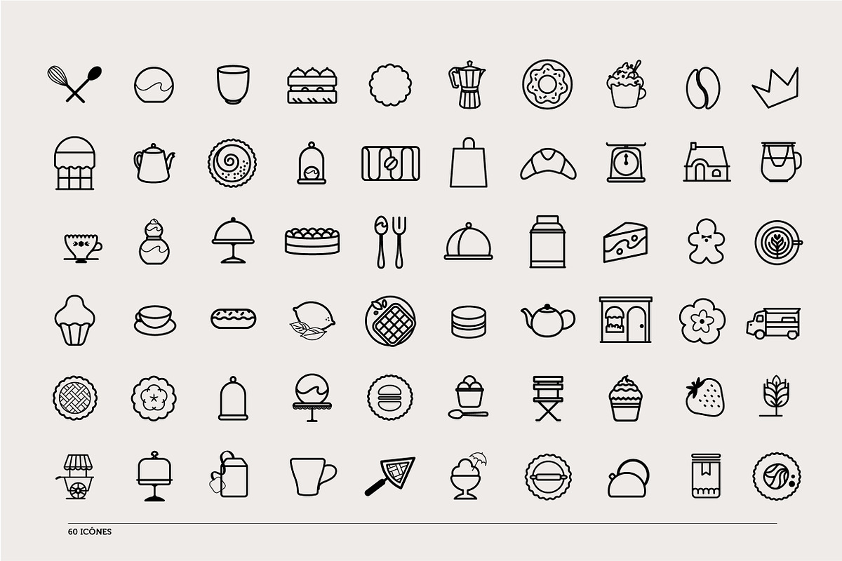 Bakery & Tea Shop Branding Pack, an Outline Icon by AnneCeline (Photo 3 of 9)