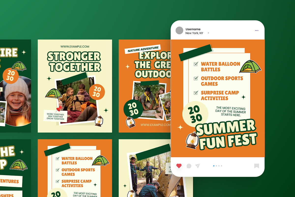 Fun Camp Vibes Instagram Post, a Social Media Template by Annora Studio (Photo 3 of 6)