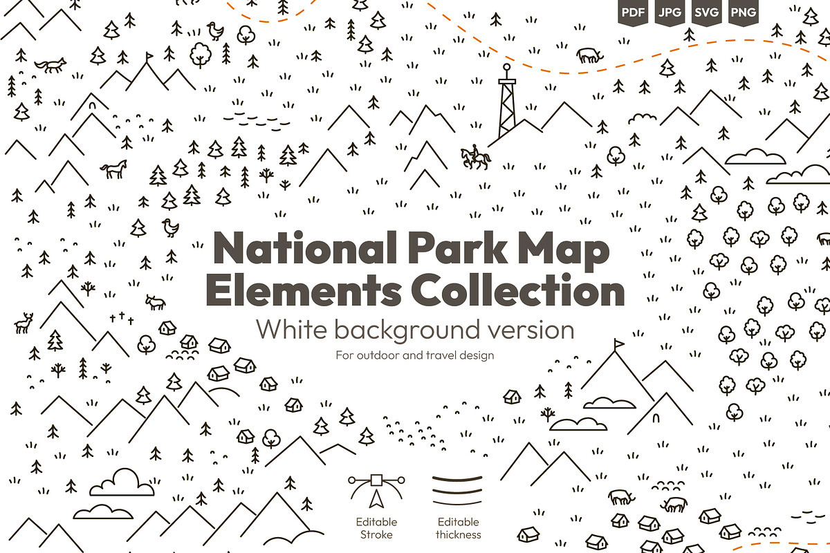 Mountain Map Vector Set, a Transportation Illustration by Ilia Design (Photo 1 of 7)