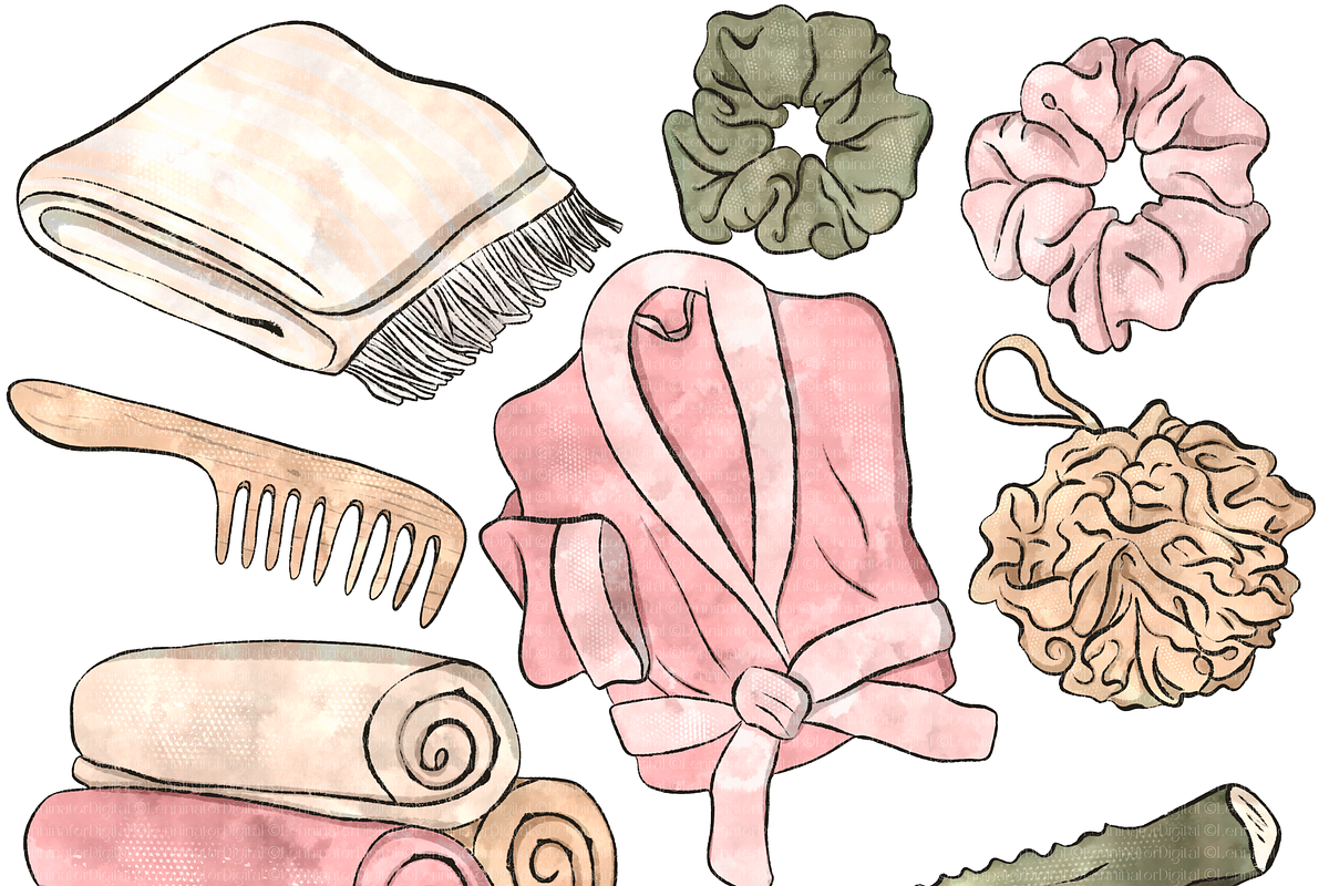 Watercolor Spa Wellness Clipart PNG, a Healthcare Illustration by Lenninator Digital (Photo 4 of 10)