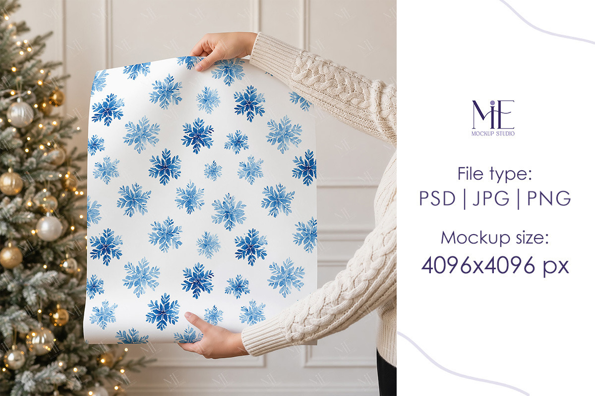 Wrapping Paper Mockup Gift Wrap, an Advertising Mockup by Mie Mockup Studio (Photo 4 of 8)