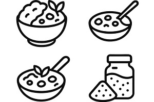 Variety of dessert bowls with, a Food Illustration by ZinetroN