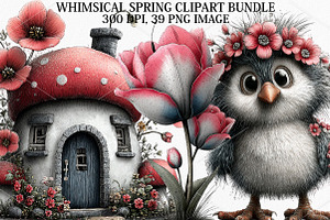 Whimsical Spring Clipart Bundle, a Seasonal Illustration by Canvas Craft