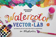 Watercolor Vector Styles Illustrator, a Layer Style Add-On by Graphic Spirit (Thumbnail 1 of 6)