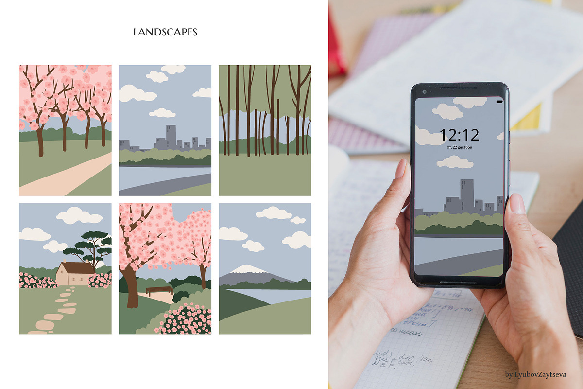Blossom | Women in nature scenes, a Seasonal Illustration by LyubovZaytseva (Photo 13 of 19)