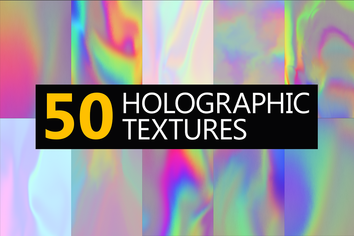 50 Holographic textures, a Background Graphic by yegor.kumachov (Photo 1 of 6)