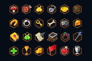 Set of 100 game icons, an Icon by A|B