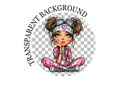 Whimsical Valentine Nurse Girls Clip, a Seasonal Illustration by Rose Art (Thumbnail 6 of 7)