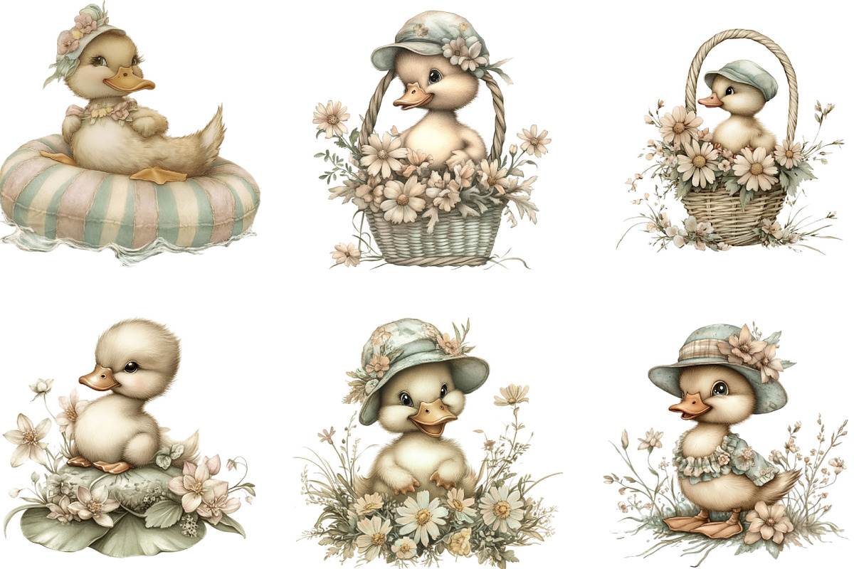 Whimsical Summer Duck Clipart, an Illustration by Designking (Photo 4 of 5)