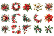 Christmas Flowers Clipart Png, an Illustration by Designking (Thumbnail 2 of 5)