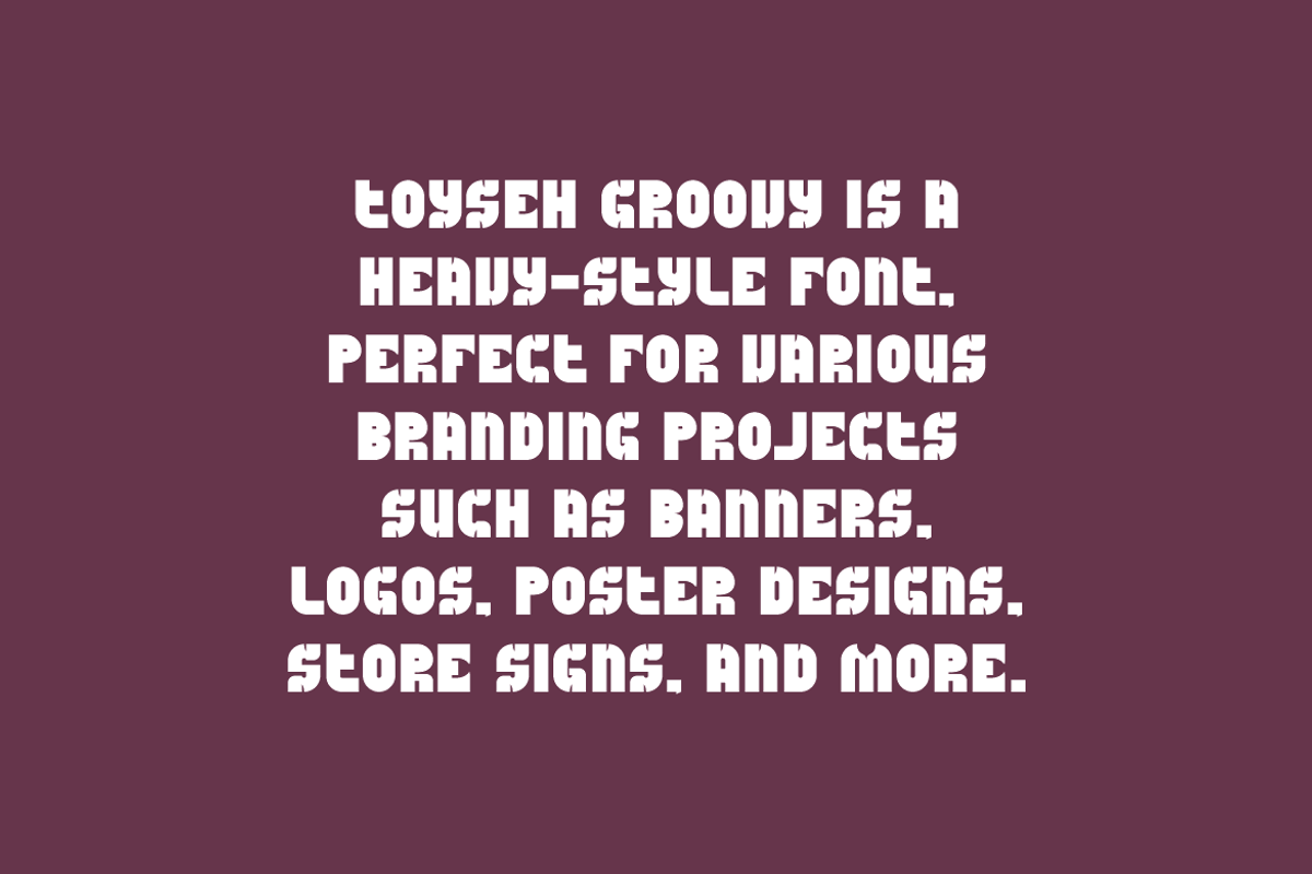 Toyseh Groovy - Heavy Font, a Sans Serif Font by Iqsiart Studio (Photo 5 of 7)