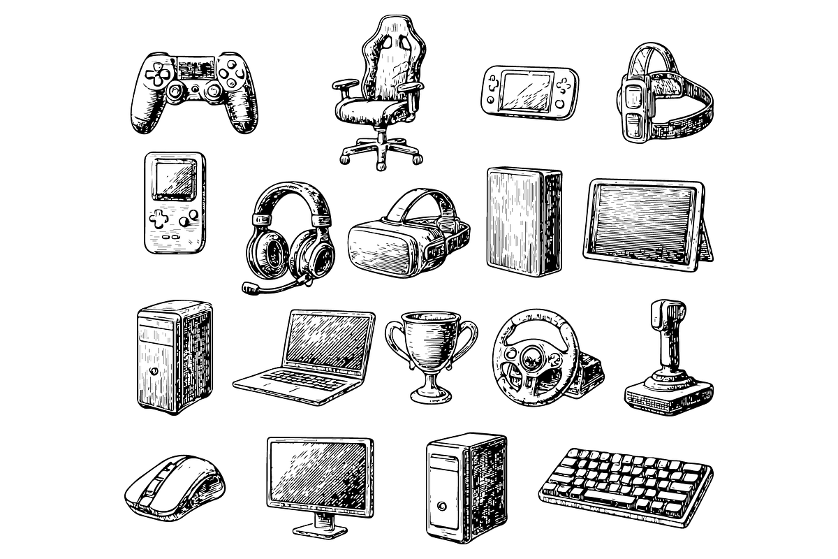 Vintage Gaming & Tech Set, an Object Graphic by RT Studio (Photo 2 of 4)