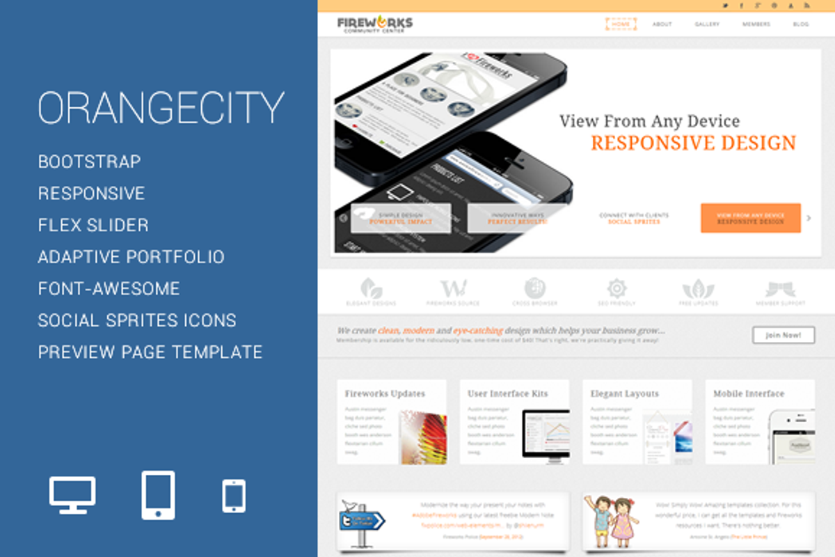 OrangeCity Responsive Template, a Bootstrap Template by FWPolice (Photo 1 of 5)