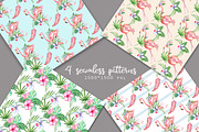 Pink flamingo set, an Illustration by artdreamer (Thumbnail 5 of 6)