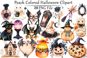 Peach Colored Halloween Clipart