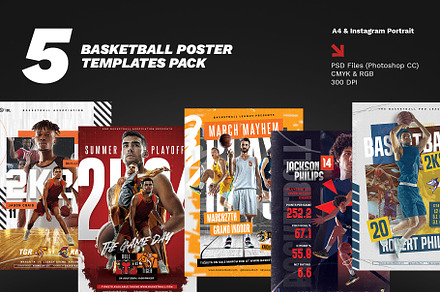 5 Basketball Poster Templates