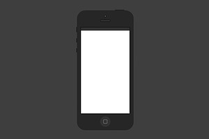 Minimal Black iPhone 5 PSD Template