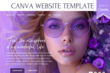 Canva Website template for Blogging