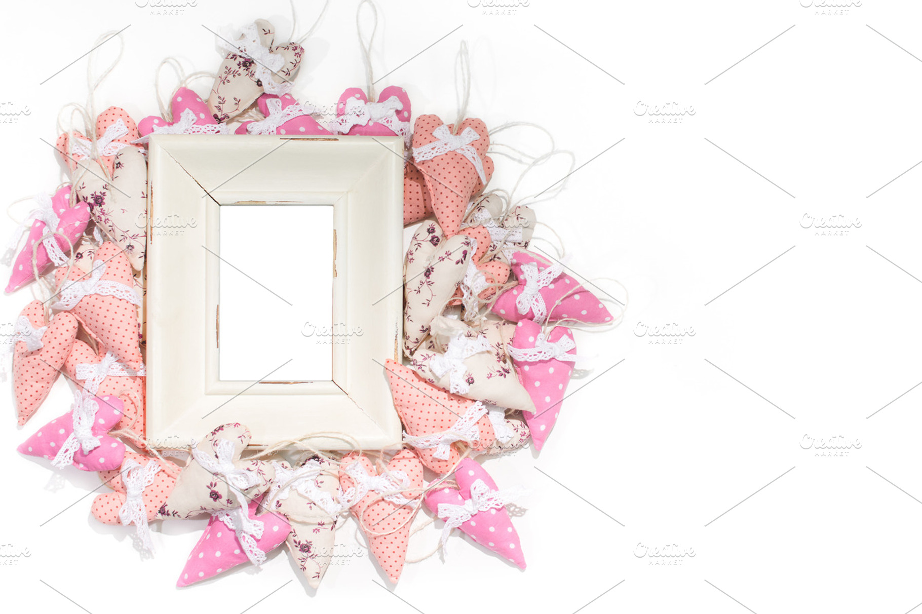 Real Photo Frame with Textile Hearts, a Holiday Photo by Pro.Motion