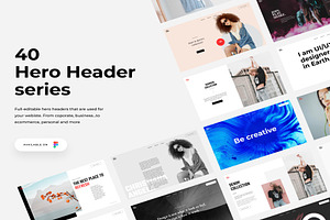 40 Hero Headers for your website, an UI Kit Template by Lumina_ui_ux202