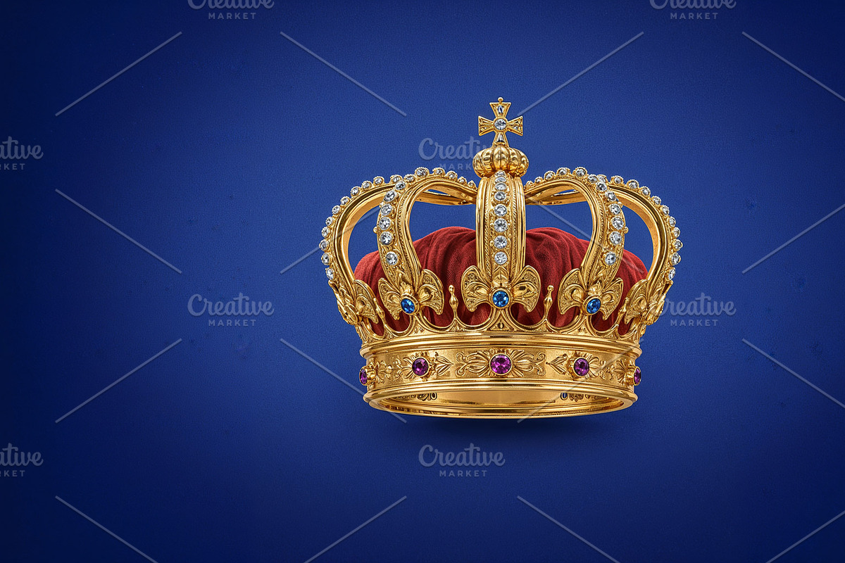 Displaying gold crown, an Illustration by wavebreak