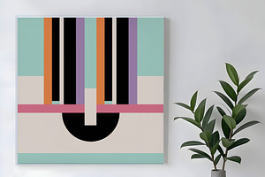 Modern Deco Geometric Color Dancing, a Background Graphic by Sharon Schwalbe