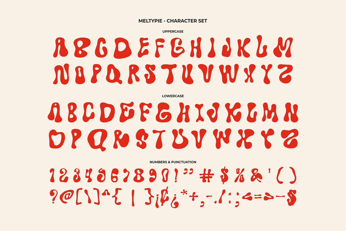 Meltypie - Retro Groovy Melted Font, a Sans Serif Font by agnyhasyastudio (Photo 17 of 18)