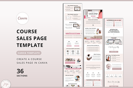 Course Sales Page Canva Template