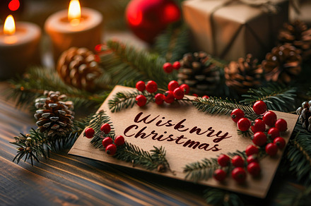 Compose a heartfelt Christmas card f, a Photo by LOGOCREATIVE