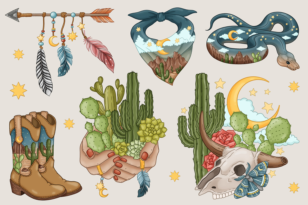 Desert Soul Western bundle, a Seasonal Illustration by SecondOfJuly (Photo 7 of 7)