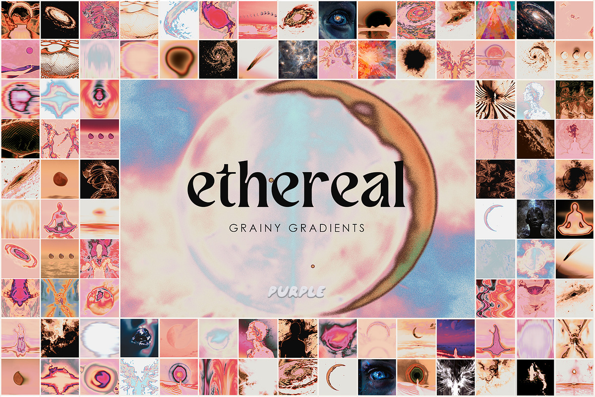 100 Ethereal Grainy Gradients, a Background Graphic by Purple (Photo 1 of 9)